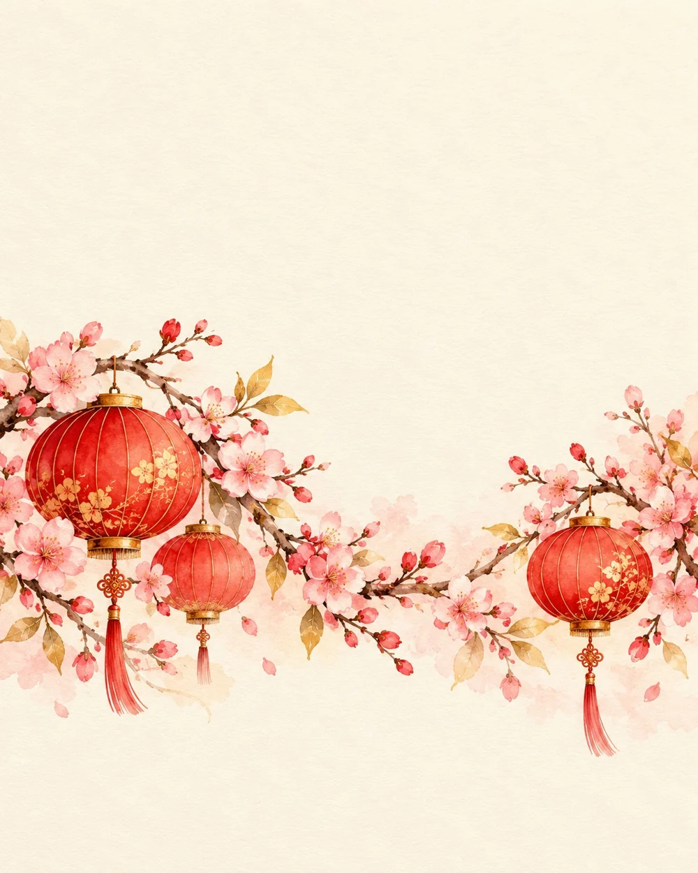 农历新年水彩
